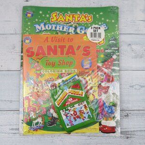 Vintage 90's Playmore Santa's Christmas 3 Pack Activity Set Puzzle Coloring Book
